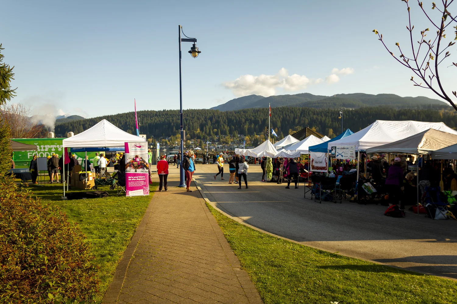 A look through the Paddler’s Village and vendor area of the inaugural Inlet Spring Regatta at Rocky Point Park. (Photo: Joep Olthuis)